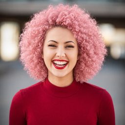 Afro — Pastellrosa