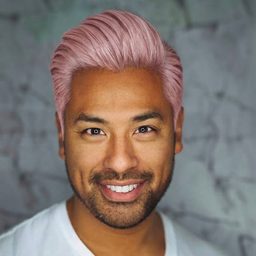 Zurückgekämmtes Haar — Pastellrosa